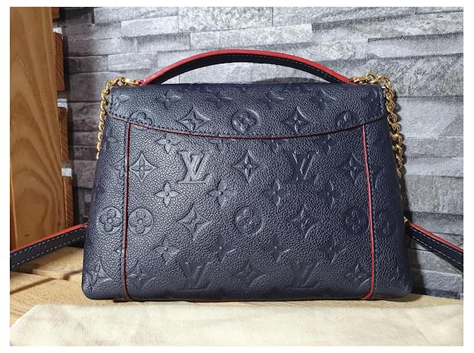 Louis Vuitton Bianco BB Marino Rosso Impronta Pelle Blu - vista 2