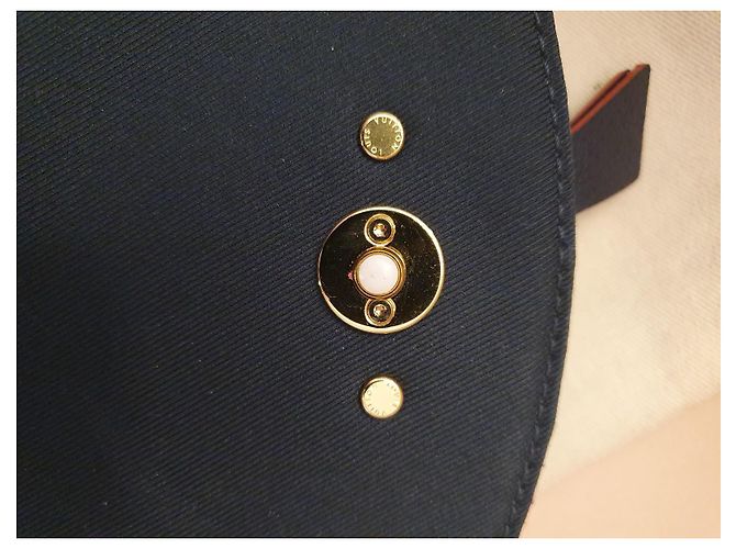 Louis Vuitton Bianco BB Marino Rosso Impronta Pelle Blu - vista 7