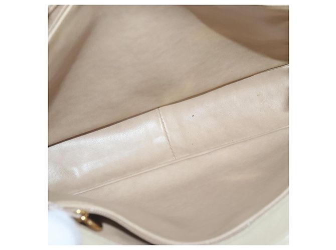 CHANEL Sac à épaule Matelassé Chaîne Cuir Caviar Beige CC Auth bs18887 - vue 10