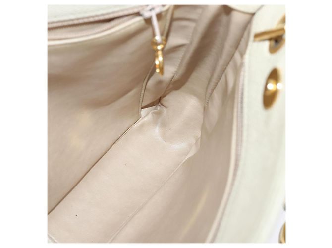CHANEL Sac à épaule Matelassé Chaîne Cuir Caviar Beige CC Auth bs18887 - vue 19