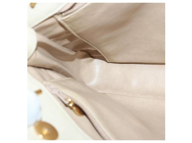 CHANEL Sac à épaule Matelassé Chaîne Cuir Caviar Beige CC Auth bs18887 - vue 20