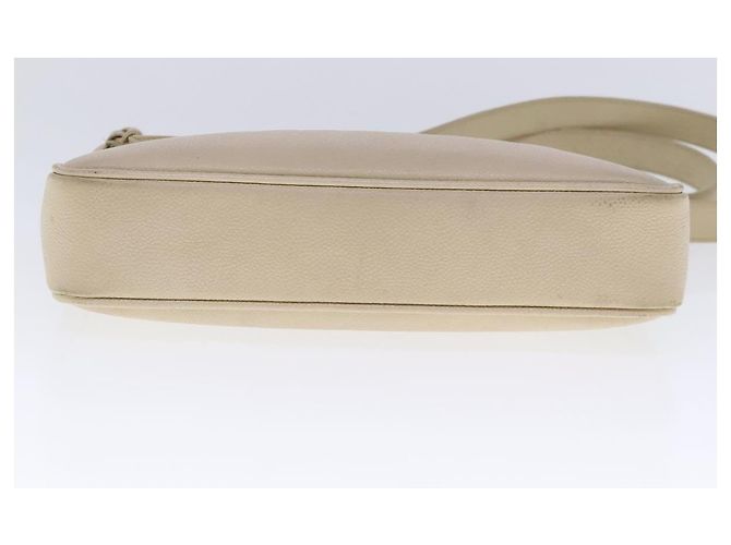 CHANEL Sac à épaule Matelassé Chaîne Cuir Caviar Beige CC Auth bs18887 - vue 5