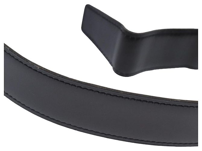 Hermès Cinturón HERMES Constance Cinturón de Cuero 32,3" Negro Oro Auth bs17456 Dorado - vista 3