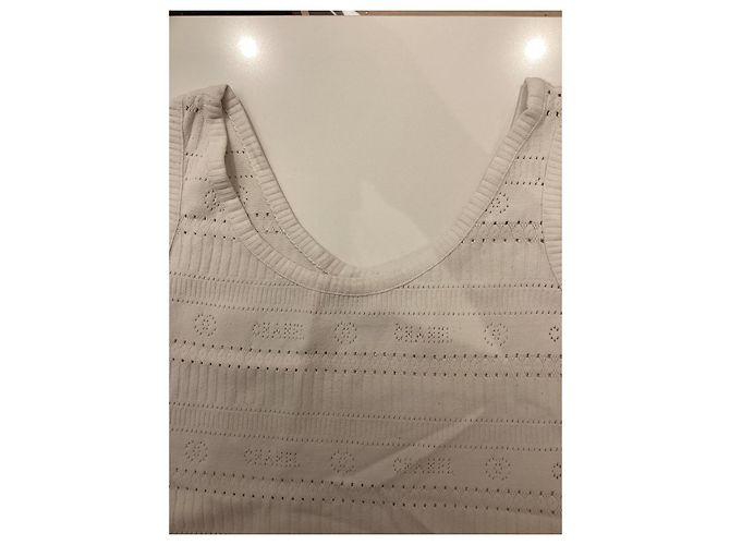 Top de Chanel en algodón blanco - vista 4
