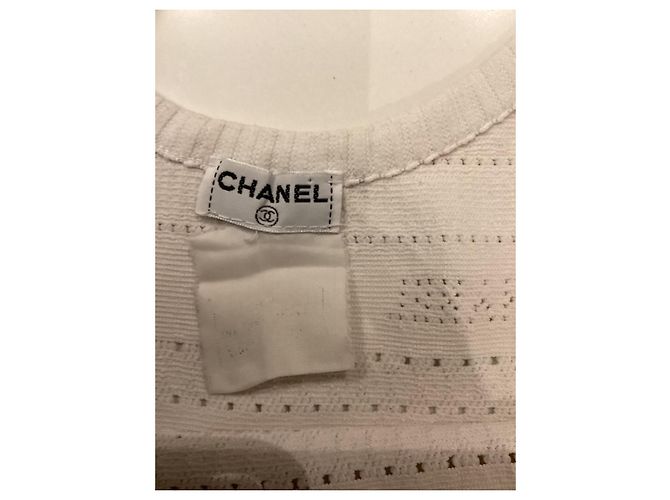 Top de Chanel en algodón blanco - vista 5
