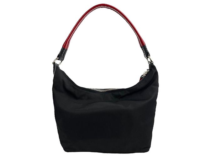 Saffiano Prada Tessuto Collector Re-Edition Baguette Nylon e Pelle Nera - vista 4