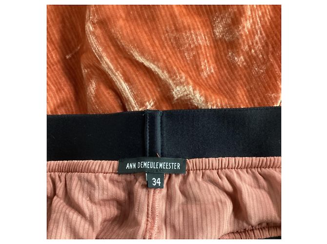 Rippmaxi-Rock von Ann Demeulemeester mit fransigem Bänder in braunem Cupro - Ansicht 4