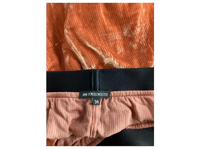 Rippmaxi-Rock von Ann Demeulemeester mit fransigem Bänder in braunem Cupro - Ansicht 9