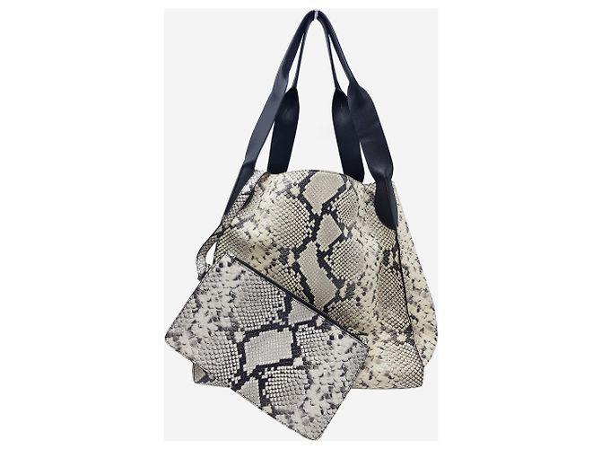 Rochas Borsa a spalla in pelle di serpente neutra - vista 2