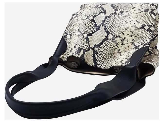 Rochas Borsa a spalla in pelle di serpente neutra - vista 3