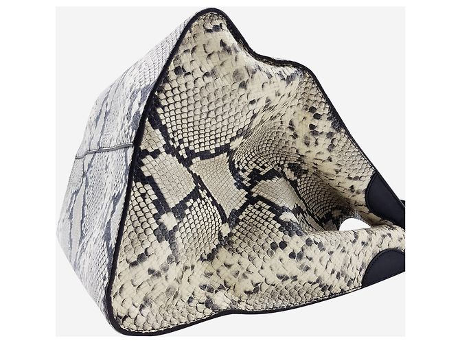 Rochas Borsa a spalla in pelle di serpente neutra - vista 4