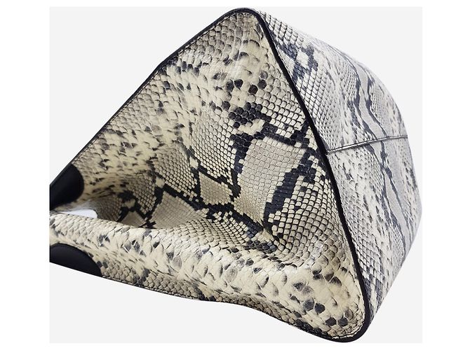 Rochas Borsa a spalla in pelle di serpente neutra - vista 5