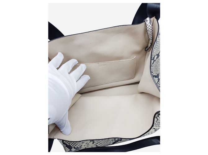Rochas Borsa a spalla in pelle di serpente neutra - vista 7