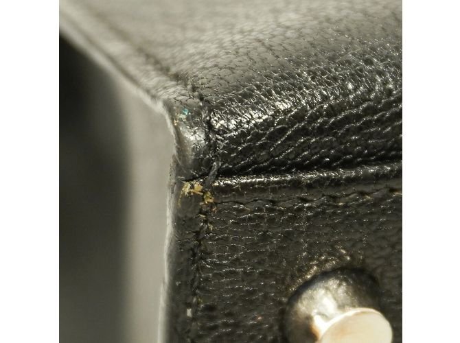 Hermès Borsa Hermes Drag 37 in pelle Chevre Coromandel nera Nero - vista 7