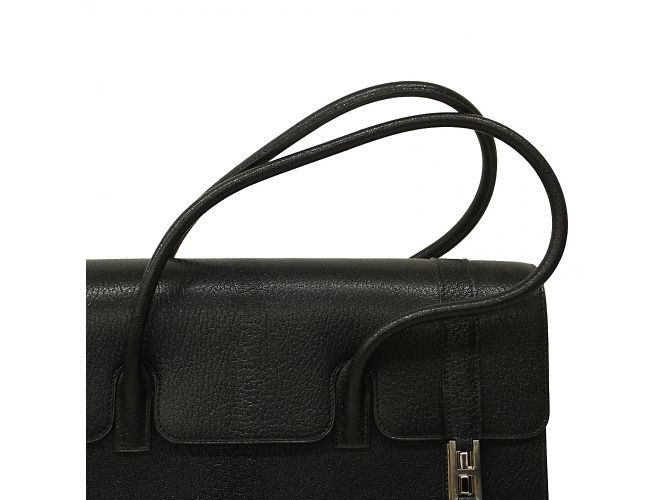 Hermès Borsa Hermes Drag 37 in pelle Chevre Coromandel nera Nero - vista 8