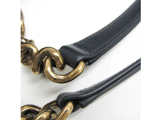 Chanel Matelassé Kette Damen Caviar-Leder Tote Bag Schwarz Marineblau - Ansicht 12