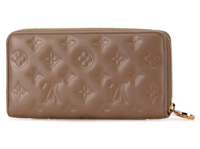 Louis Vuitton Monogram Embossed Zippy Wallet Beige Taupe - view 2
