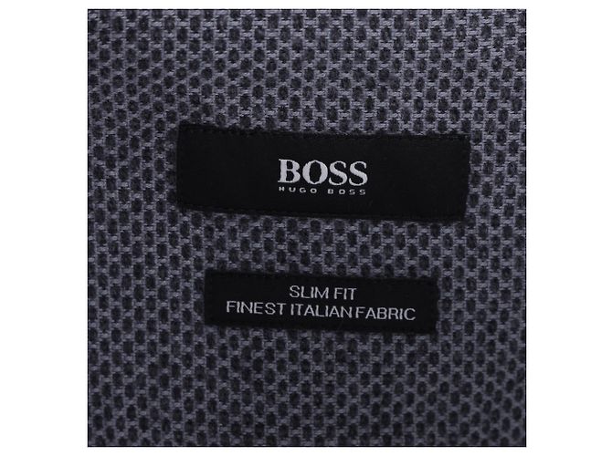 Hugo Boss Camicia button-down Boss Hug Boss Slim Fit in cotone grigio - vista 4