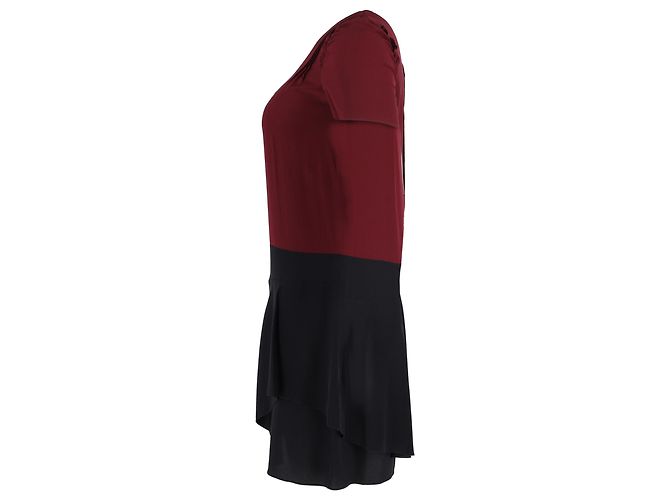 Abito bicolore Miu Miu in acetato bordeaux e nero Rosso Bordò - vista 2