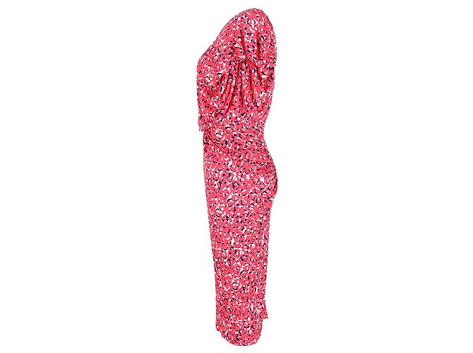Autre Marque Vestido midi estampado Saloni en viscosa rosa - vista 2