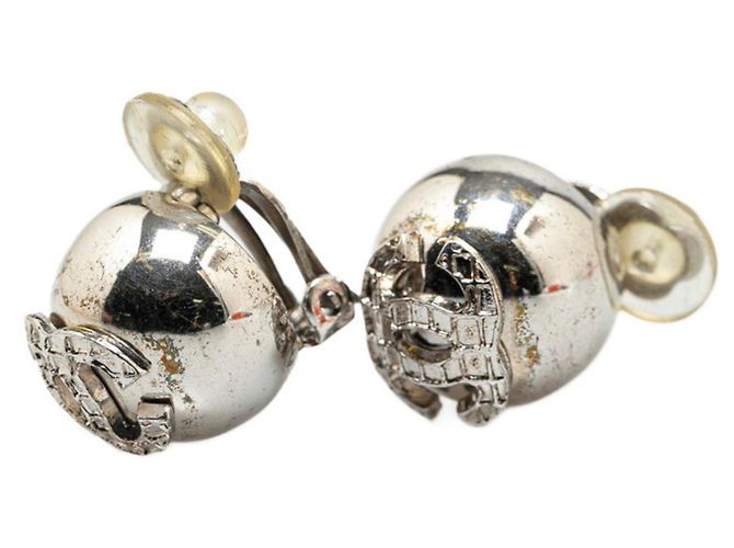 Chanel Coco Mark Ball Ohrringe Silber - Ansicht 2