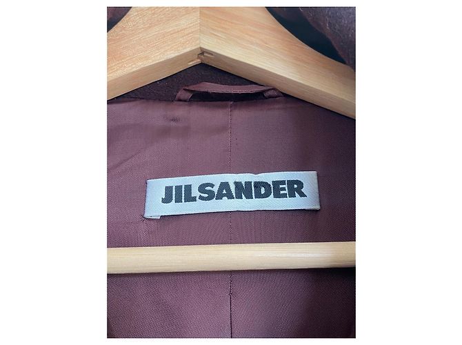 Abrigo Jil Sander de lana y angora granate Burdeos - vista 2