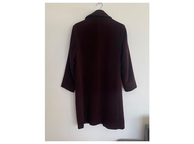 Abrigo Jil Sander de lana y angora granate Burdeos - vista 3
