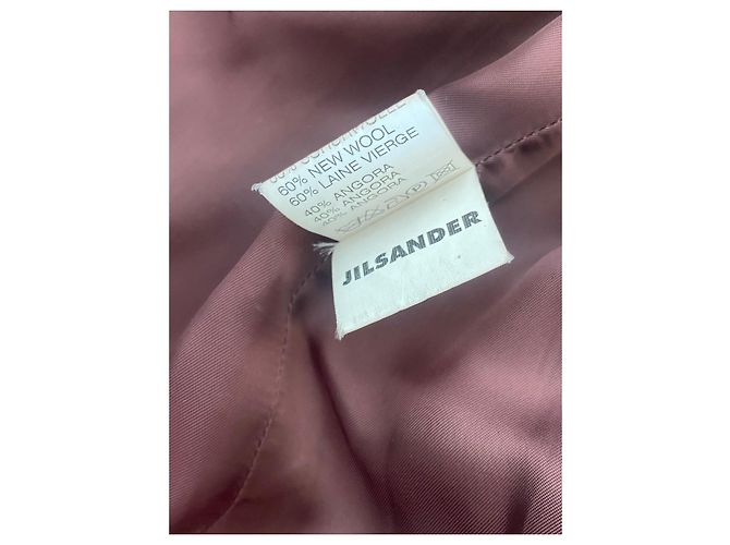 Abrigo Jil Sander de lana y angora granate Burdeos - vista 5