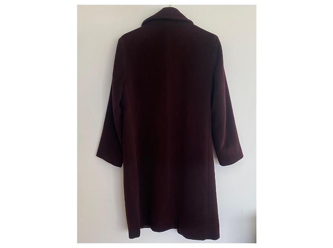 Abrigo Jil Sander de lana y angora granate Burdeos - vista 6