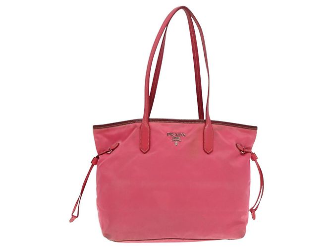 PRADA Nylon Tote Bag in Pink Silver authentisch mr613 Silber - Ansicht 13