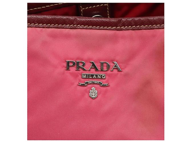 PRADA Nylon Tote Bag in Pink Silver authentisch mr613 Silber - Ansicht 17