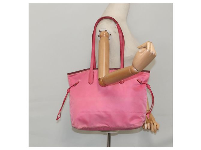 PRADA Nylon Tote Bag in Pink Silver authentisch mr613 Silber - Ansicht 24