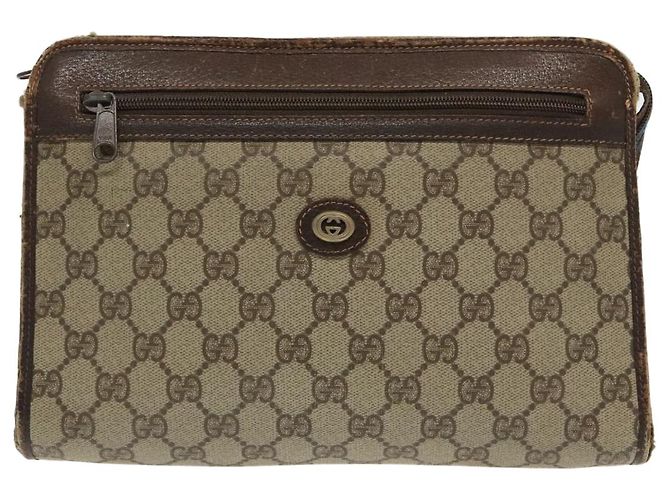 GUCCI GG Supreme Clutch Bag PVC Beige 97 01 037 Auth 95525 - vista 13