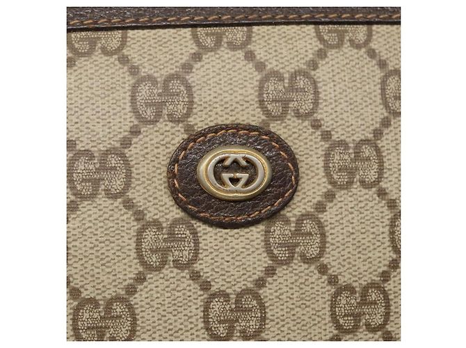 GUCCI GG Supreme Clutch Bag PVC Beige 97 01 037 Auth 95525 - vista 16