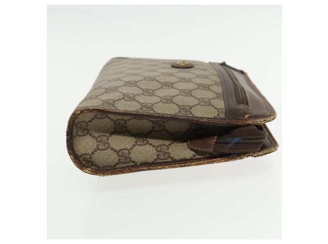 GUCCI GG Supreme Clutch Bag PVC Beige 97 01 037 Auth 95525 - vista 3