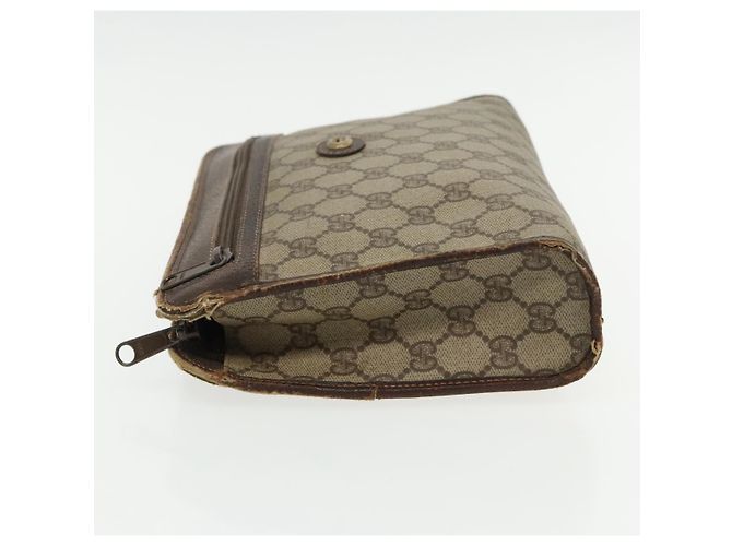 GUCCI GG Supreme Clutch Bag PVC Beige 97 01 037 Auth 95525 - vista 4
