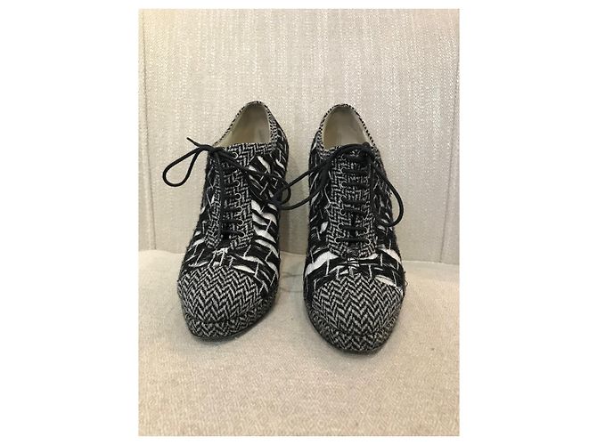 Stivaletti CHANEL T.EU 37.5 Tessuto Nero - vista 4