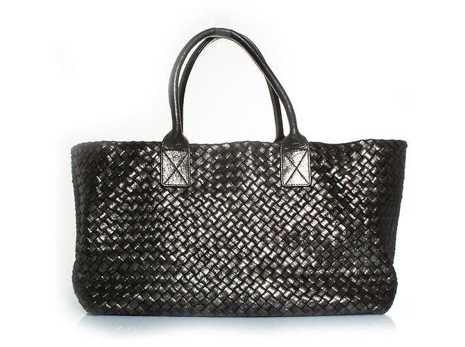 Bottega Veneta, Tote cabas metallico limitato Nero Argento - vista 2