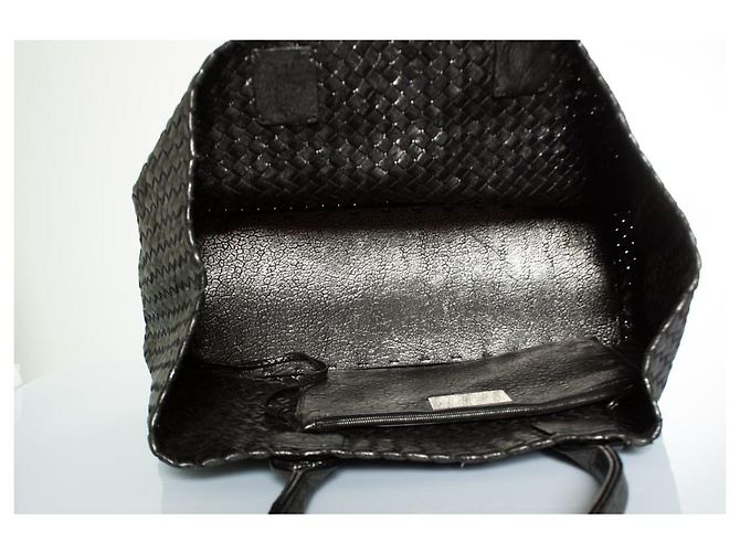 Bottega Veneta, Tote cabas metallico limitato Nero Argento - vista 7