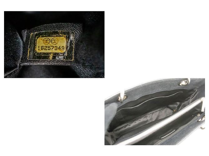 CHANEL Grande Bolsa de Compras GST 13" em Couro de Bezerro Texturizado com Corrente Preto - vista 9