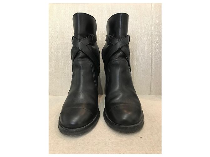 Botines CHANEL T.EU 37 Cuero Negro - vista 4