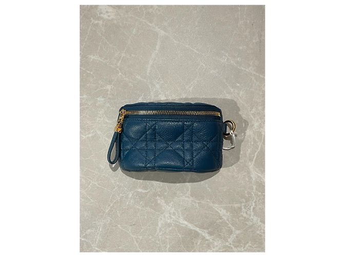 DIOR Wallets T.  Leather Blue - view 3