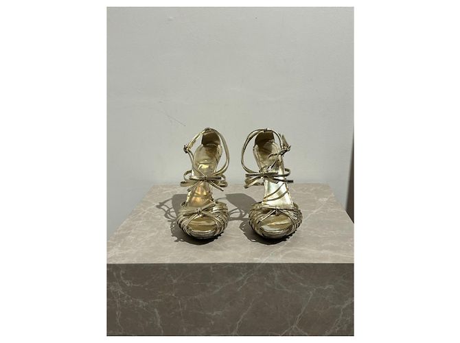 Sandali DIOR T.EU 37 Pelle D'oro - vista 2
