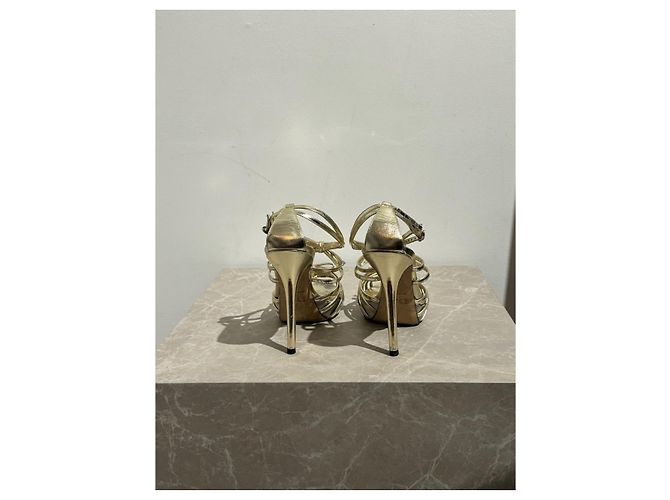 Sandali DIOR T.EU 37 Pelle D'oro - vista 3