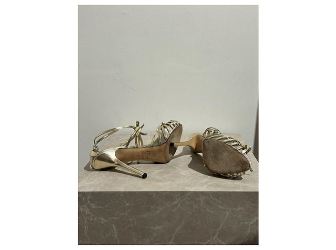 Sandali DIOR T.EU 37 Pelle D'oro - vista 4