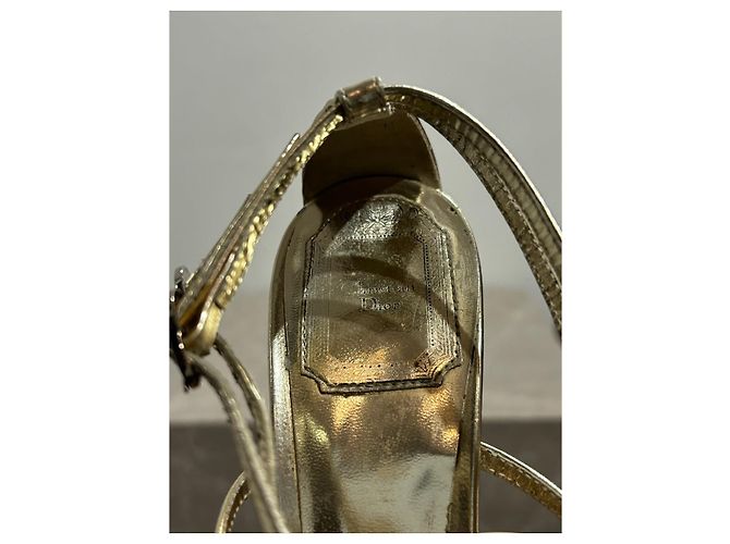 Sandali DIOR T.EU 37 Pelle D'oro - vista 6