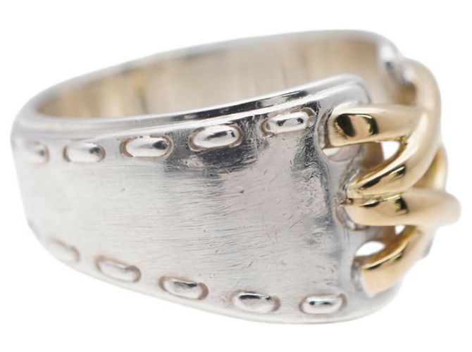 Hermès Hermes Mexiko Doppelring Silber 925/K18YG - Ansicht 4