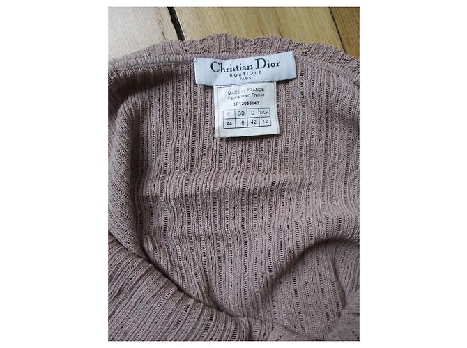 Christian Dior Bustier de algodón y seda topo, talla 44. Gris pardo - vista 4