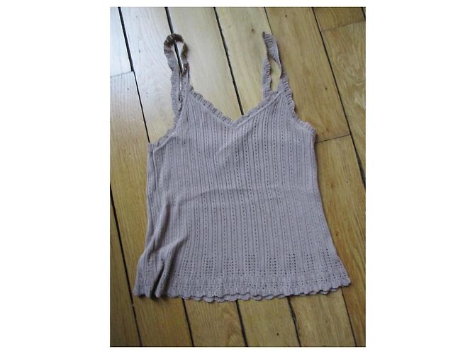 Christian Dior Bustier de algodón y seda topo, talla 44. Gris pardo - vista 5