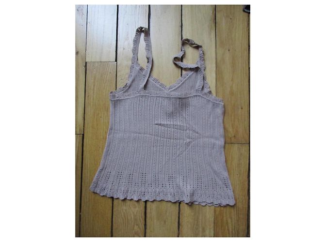 Christian Dior Bustier de algodón y seda topo, talla 44. Gris pardo - vista 6